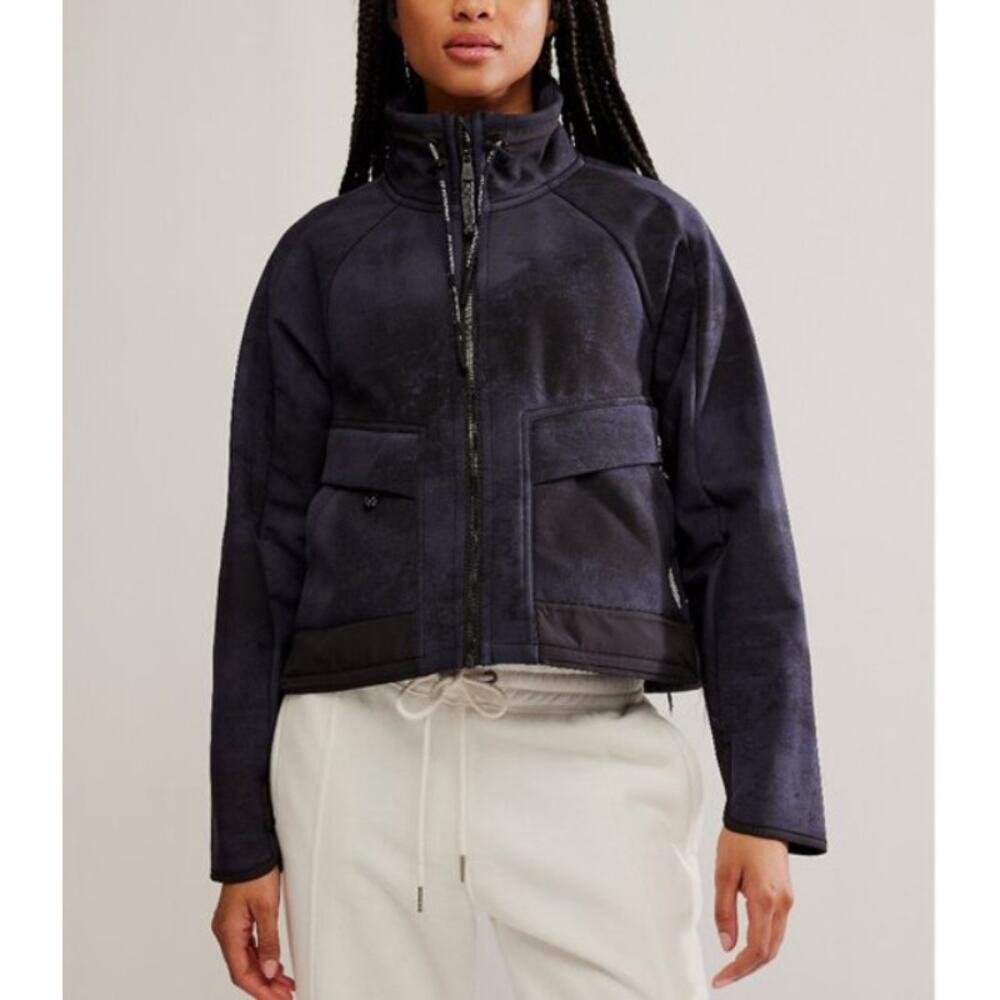 FP Movement Canyon Crushin' Crop Jacket Black Wash Full Zip New Womens Large - Picture 13 of 16